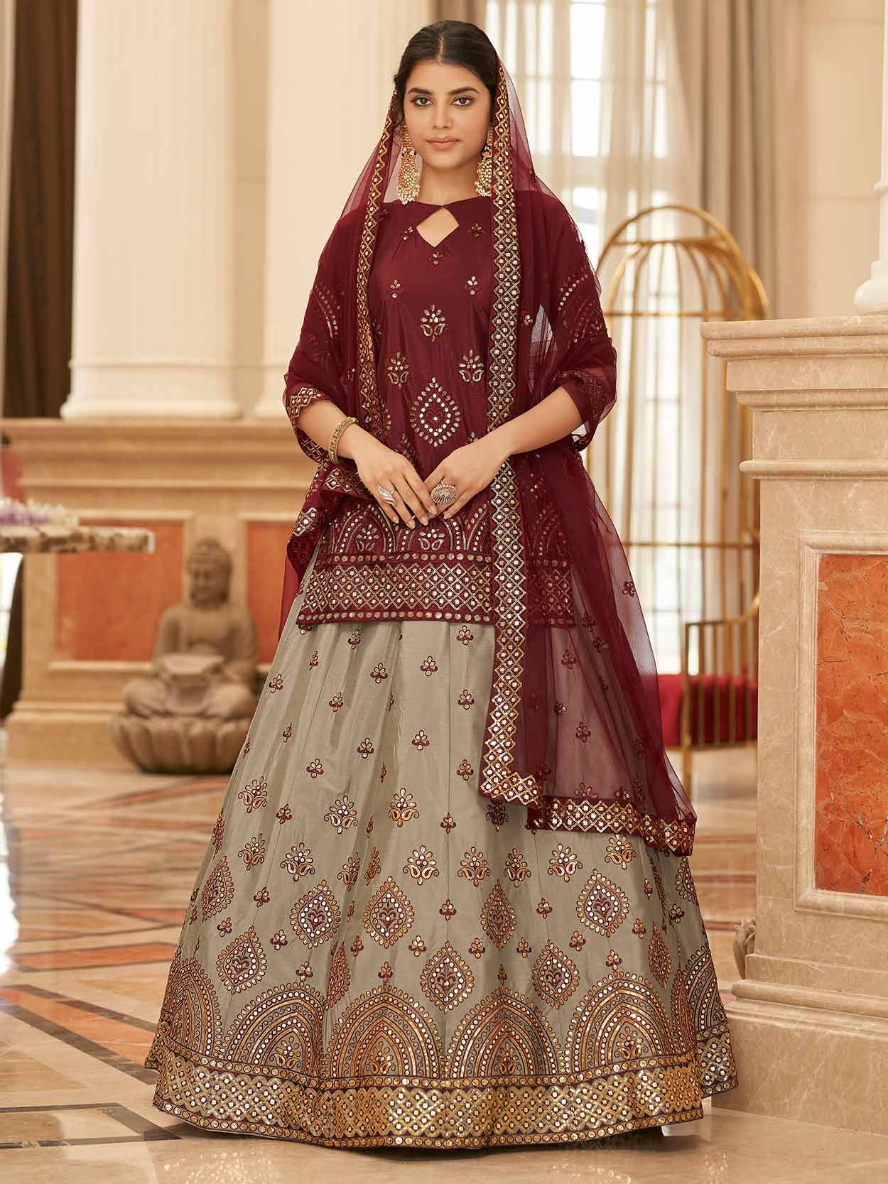 Chiffon sales bridal lehenga