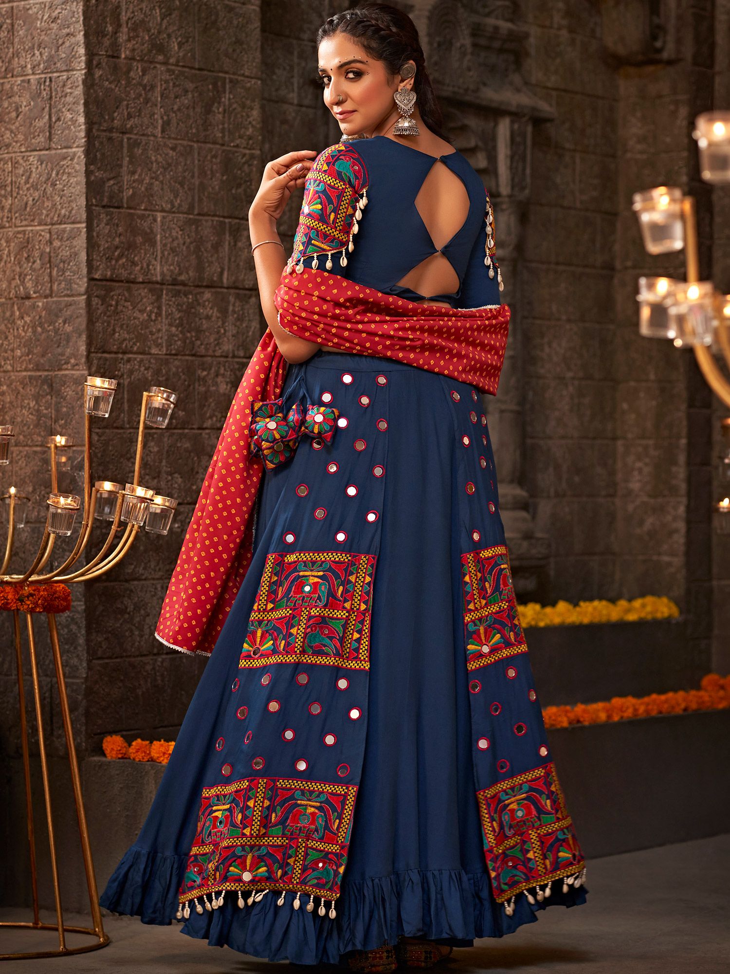 Grand Royal Blue And Red Indian Bridal Wedding Lehenga - SNT11061 – Saris  and Things