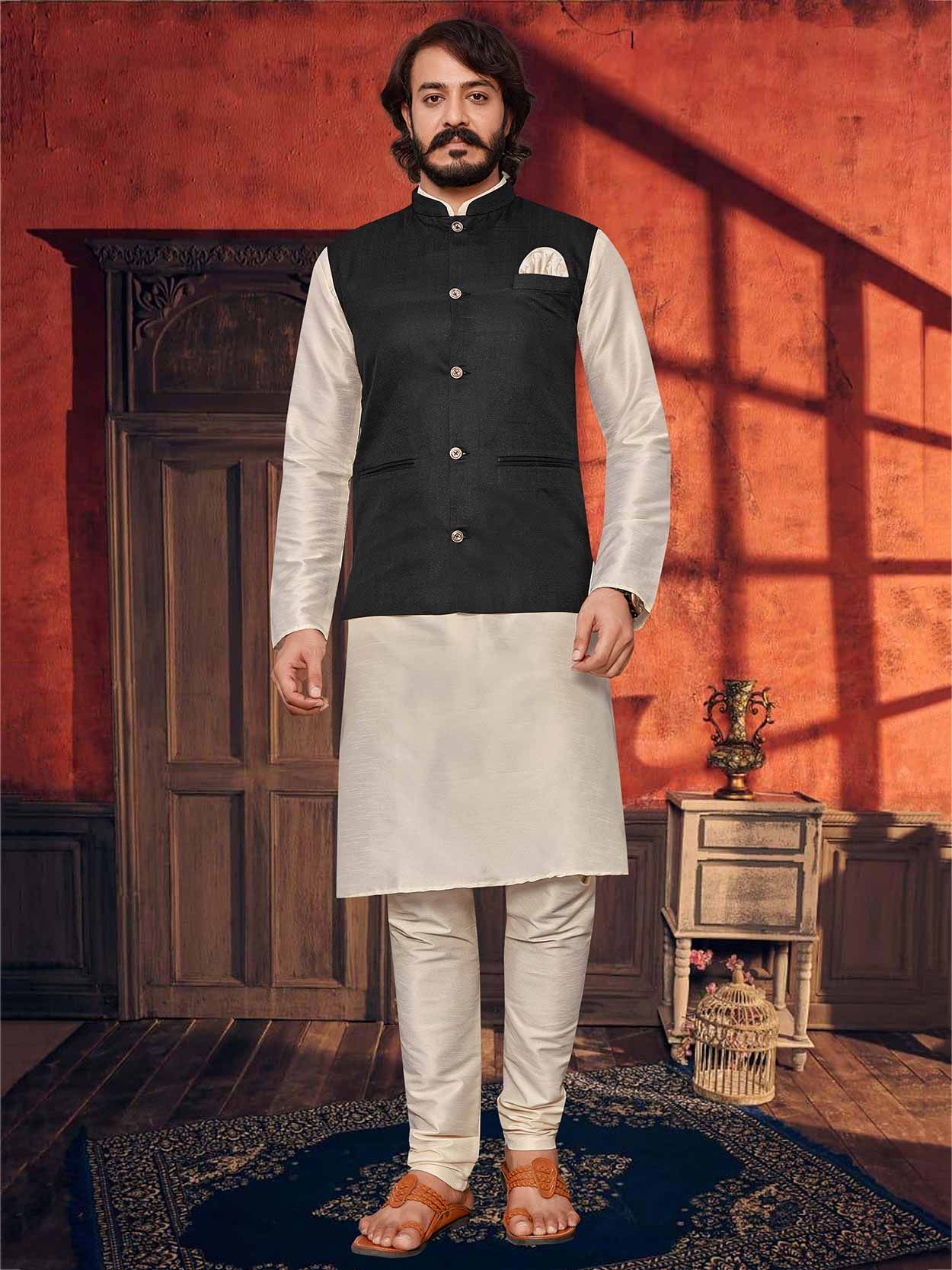 Buy Kurta Pajama with Jacket | Kurta Pajama for men with jacket USA