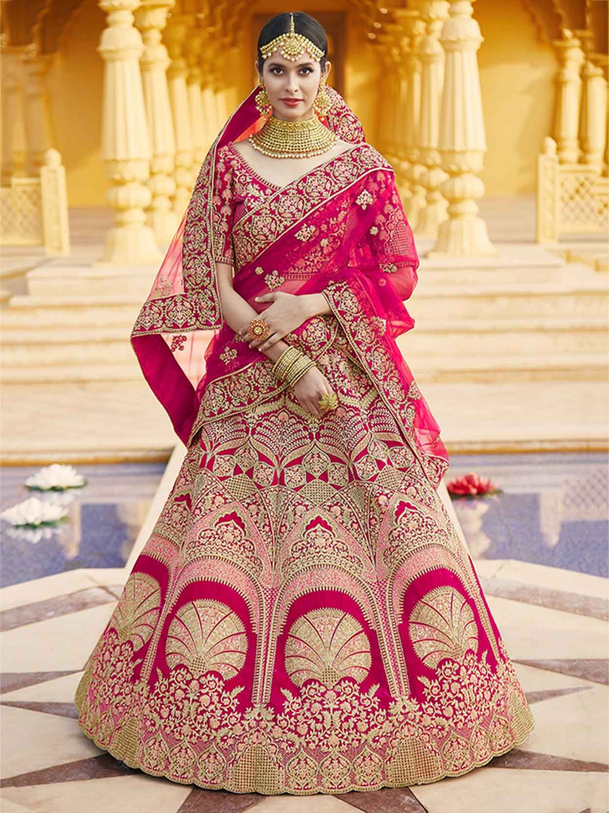 Hand Embroidered Reception Lehenga | Wedding Outfit