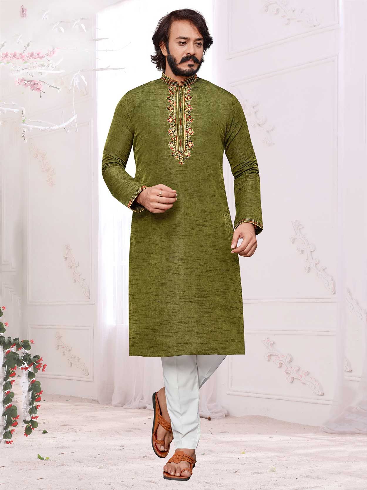 Green colour discount ka kurta pajama