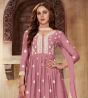 Pink Thread Embroidered Anarkali Suit With Palazzo