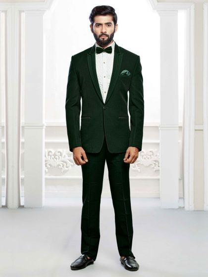 Green Colour Designer Tuxedo Suit