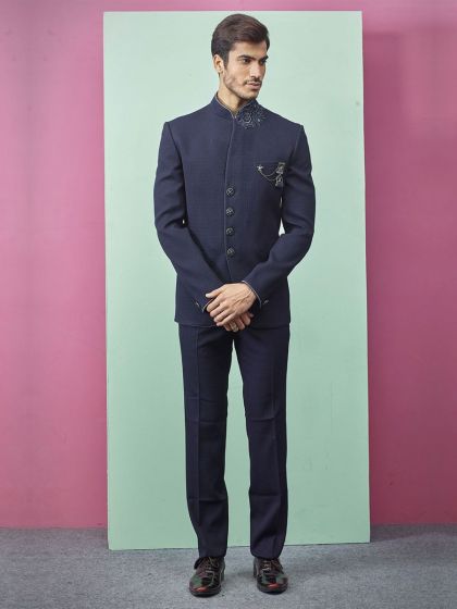 Stylish Designer Jodhpuri Suit Blue Colour.