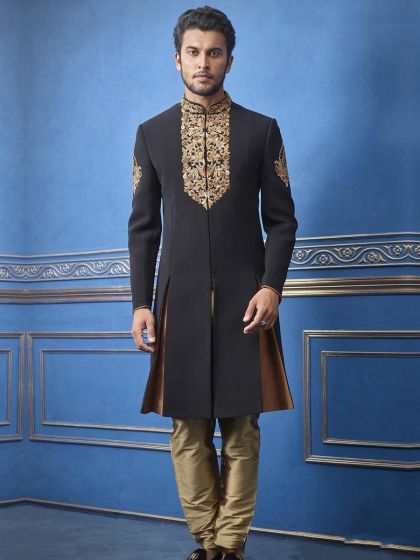 Exclusive Designer Men's Indowestern Black Colour.