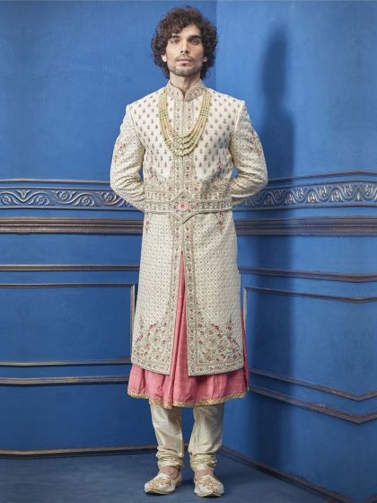 Silk Indian Designer Sherwani For Men.
