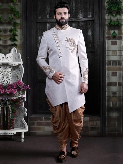 White Colour Indian Wedding Indowestern.