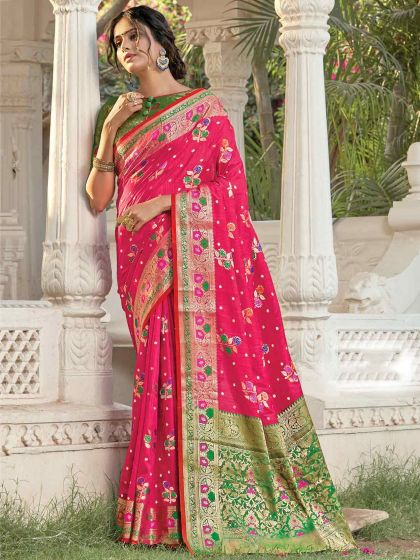 Pink Colour Silk Designer Saree.