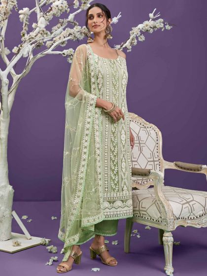 lucknowi fabric designer salwar suit.