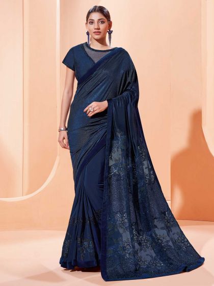 Blue Colour Silk Women Saree.