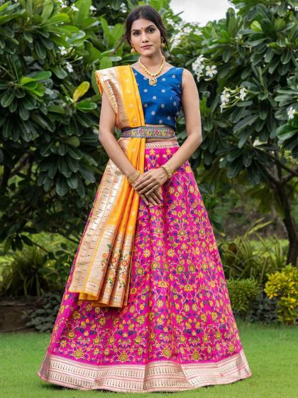 Pink Colour Silk Fabric Wedding Lehenga Choli.