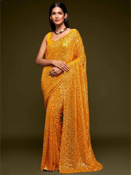 Orange Colour Georgette Saree.