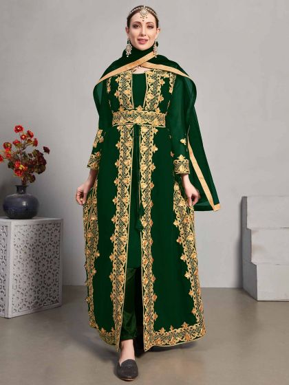 Green Colour Designer Salwar Suit in Georgette Fabric.