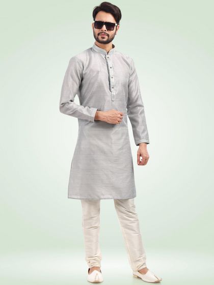 Purple Embroidered Festive Kurta Pyjama