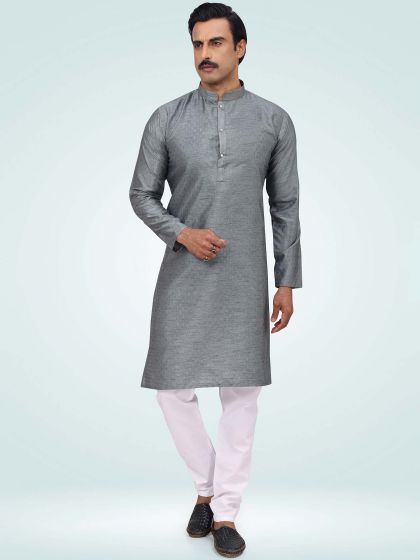 Grey Party Wear Kurta Churidaar Set