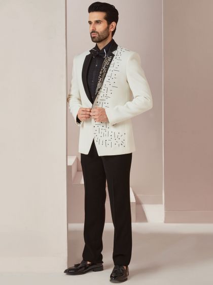 White Hand Work Mens Tuxedo Suit