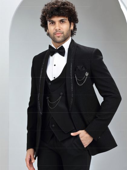 Black Wedding Italian Mens Tuxedo