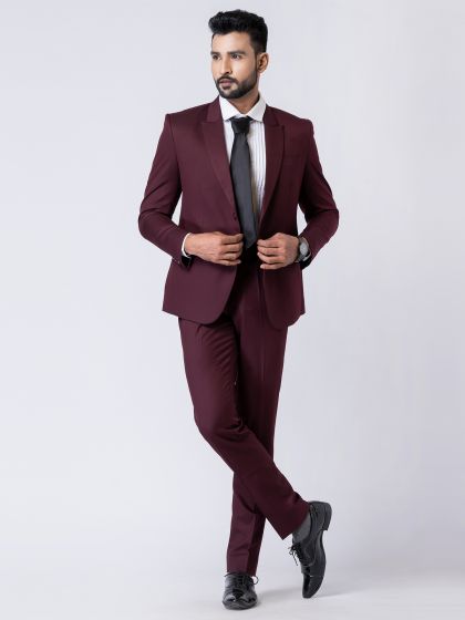 Maroon Cocktail Wear Mens Suit