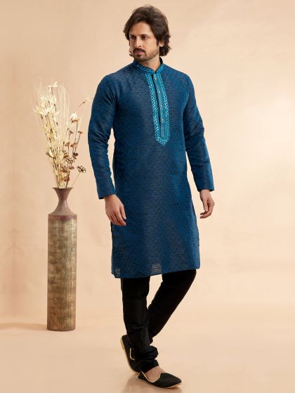 Blue Mirror Augmented Festive Kurta Set