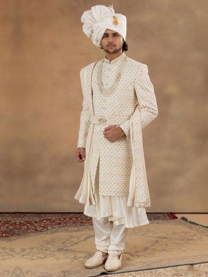 Multicolor Anarkali Style Embroidered Sherwani