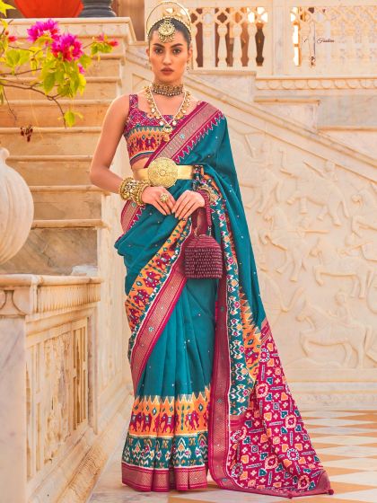 Brown Pre-Stitched Ruffle Saree In Satin