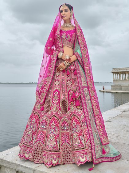 Pink Traditional Lehenga Choli In Heavy Zari Work