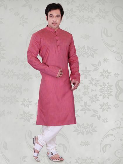 Purple Colour Cotton Kurta Pajama For Men.