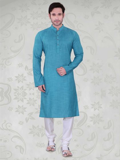 Light Pink Colour Cotton Fabric Readymade Kurta Pajama.