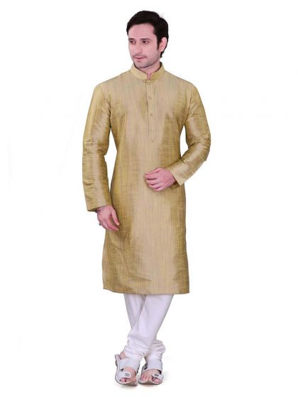 Dupion,Jute Fabric Readymade Kurta Pajama Blue Colour.