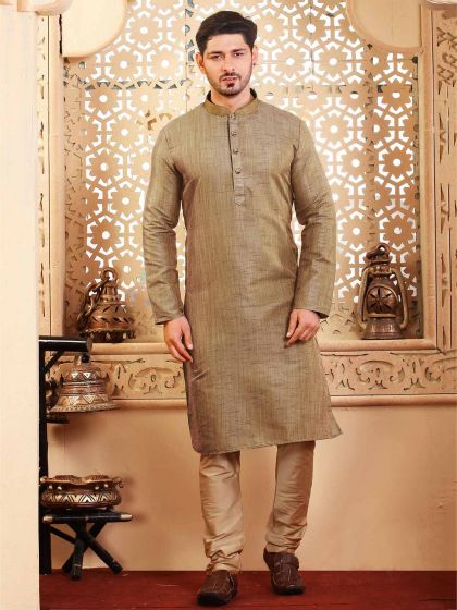 Yellow Colour Jacquard Fabric Wedding Kurta Pajama.