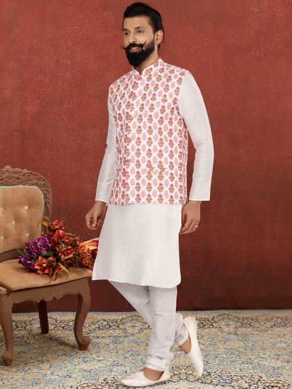 kurta pajama with jacket for engagemnet