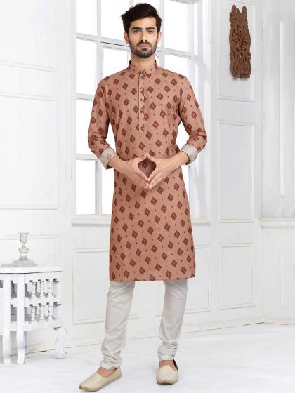 Maroon Colour Banarasi Silk Fabric Indian Kurta Pajama.