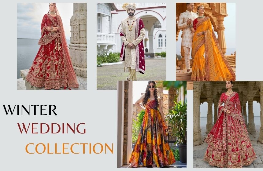 Winter Wedding Outfits for Groom and Bride with a Touch of Indian Glamor